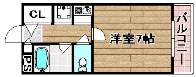 コアシティ如是(1K/2階)の間取り写真