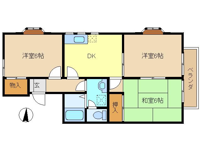 アブニールIII(3DK/3階)の間取り写真