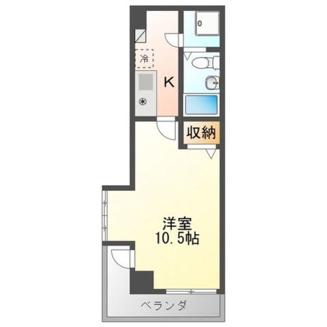 カサブランカ(1K/4階)の間取り写真
