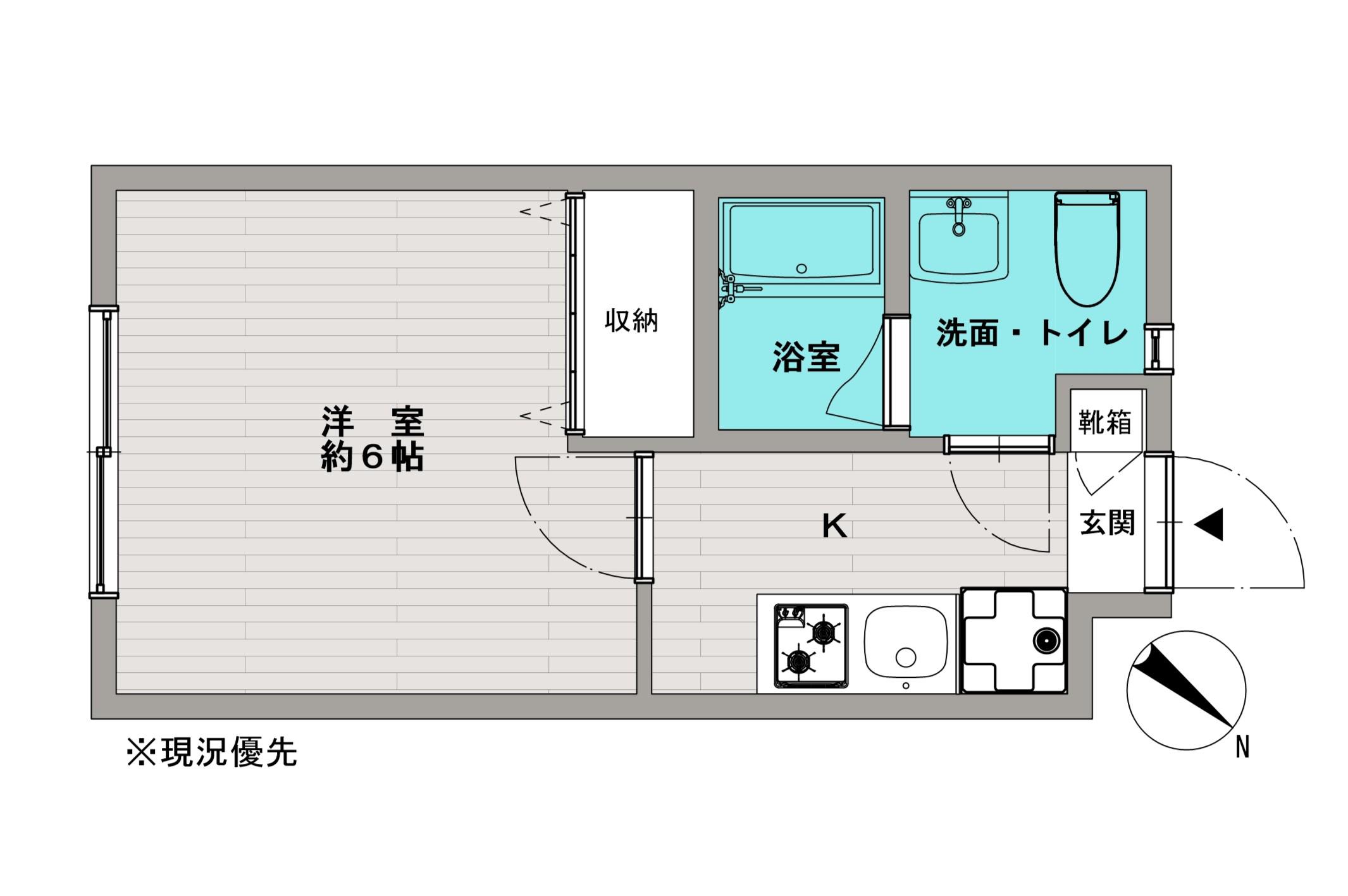 TRUE WOOD(1K/2階)の間取り写真