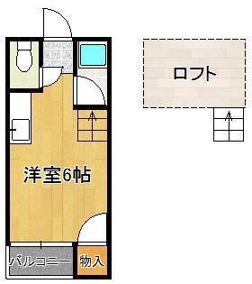 メイプル鳴水(ワンルーム/1階)の間取り写真