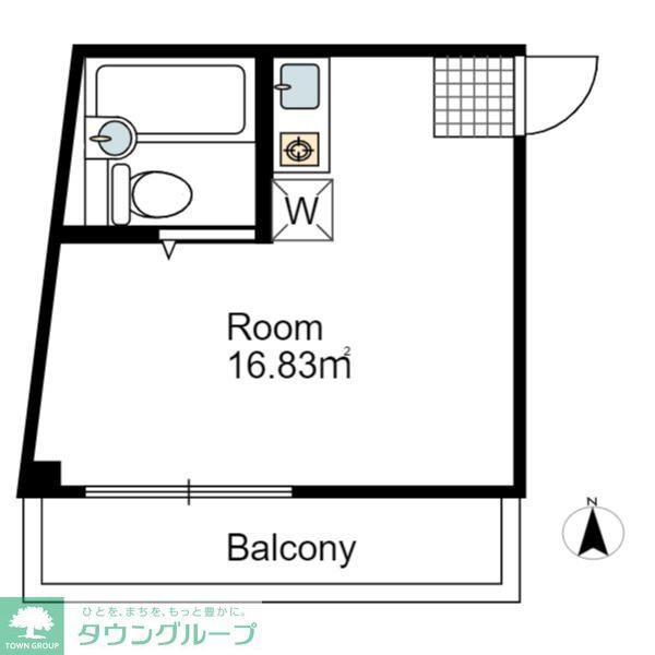 ベルハイツ入間(ワンルーム/3階)の間取り写真