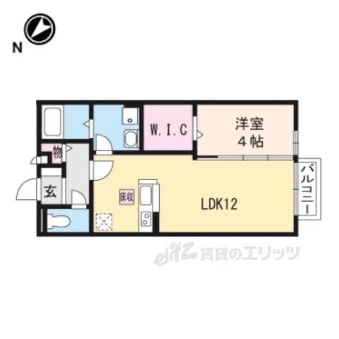 モナリエウエスト(1LDK/2階)の間取り写真