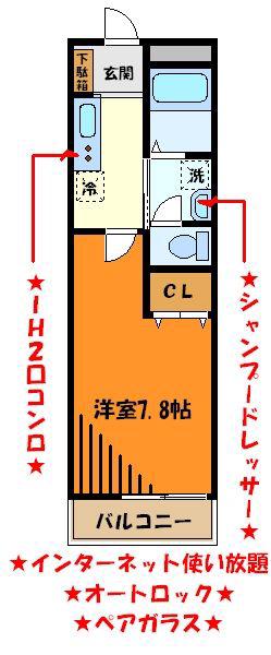 エルメゾンYOU(1K/2階)の間取り写真