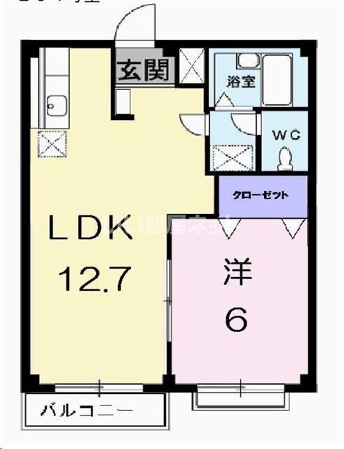 エルディム島田(1LDK/2階)の間取り写真