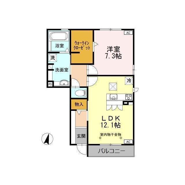 NOTRE MAISON III・V(1LDK/1階)の間取り写真