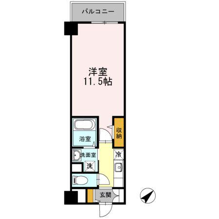 HILL FLAT OSAKI(1K/3階)の間取り写真