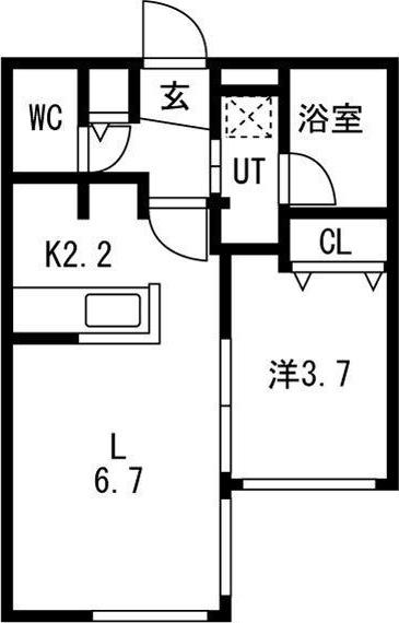COLORE N17W5(1LDK/2階)の間取り写真