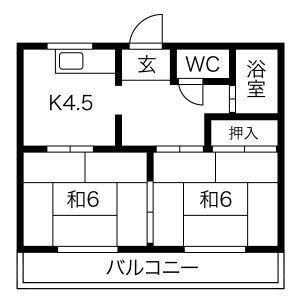 エトワールのりみつ(2DK/3階)の間取り写真