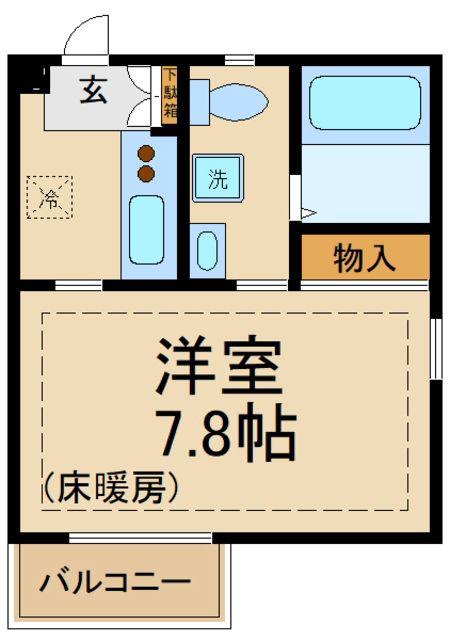 ルーブル三鷹弐番館(1K/1階)の間取り写真