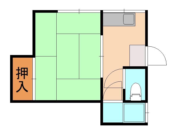ときわコーポ(1DK/2階)の間取り写真