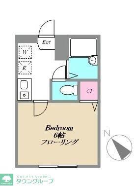 サニーコート岸谷(1K/2階)の間取り写真