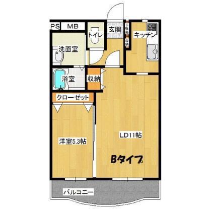 ポラリス(1LDK/3階)の間取り写真