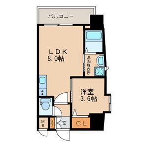 ERIOS COURT 香春口(1LDK/4階)の間取り写真