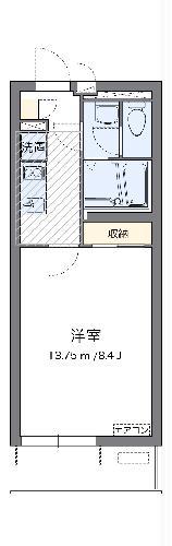 クレイノエスポワール(1K/1階)の間取り写真