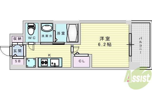 エステムコート新大阪13ニスタ(1K/3階)の間取り写真
