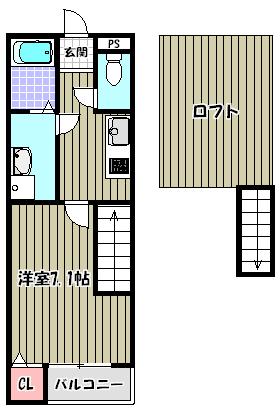 アクアフィールド(1K/1階)の間取り写真