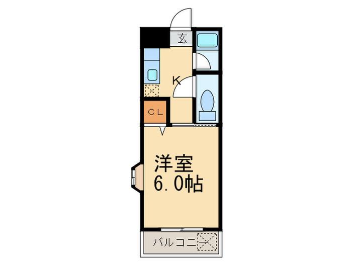ヴィラージュ筥松(1K/4階)の間取り写真