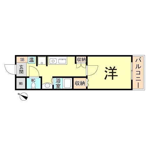 ANGE夙川(1K/3階)の間取り写真