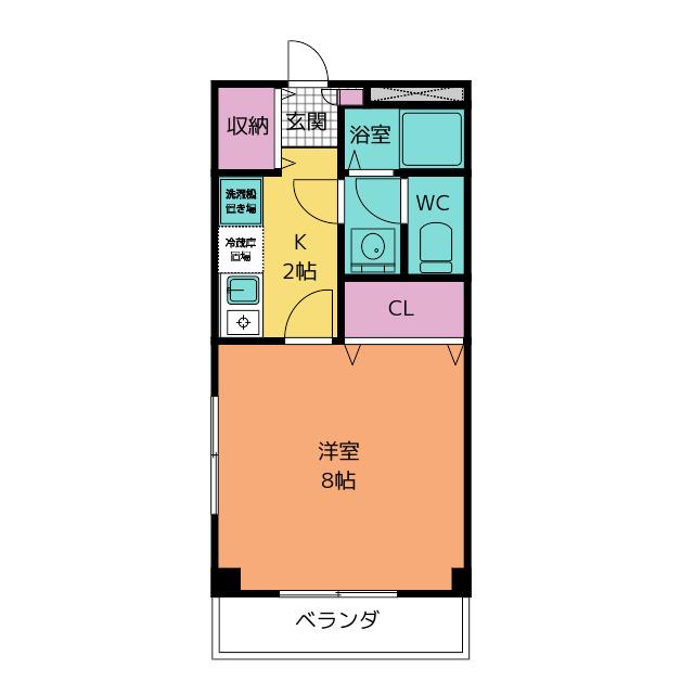 シャトーくらち(1K/3階)の間取り写真