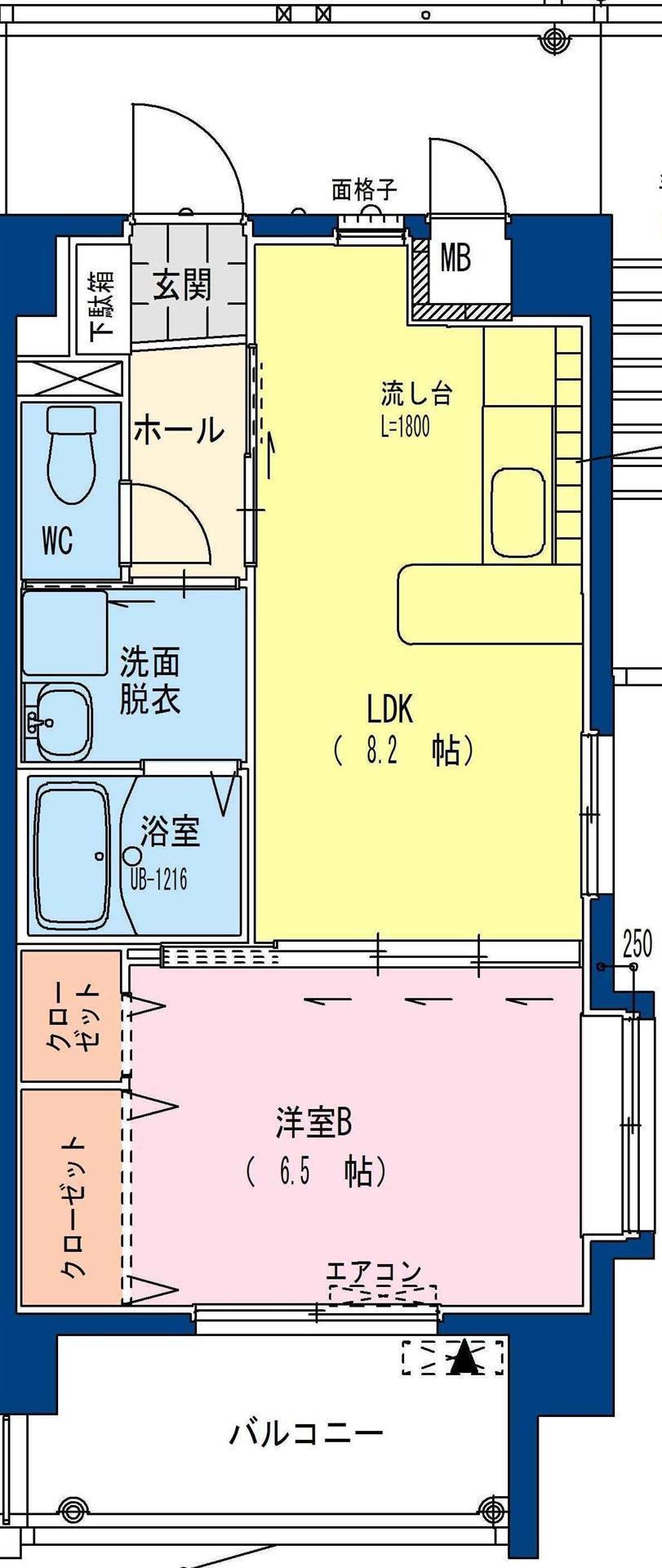 エメフィスYUKI(1LDK/3階)の間取り写真