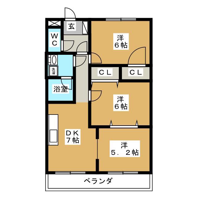 サンモール21(3DK/3階)の間取り写真
