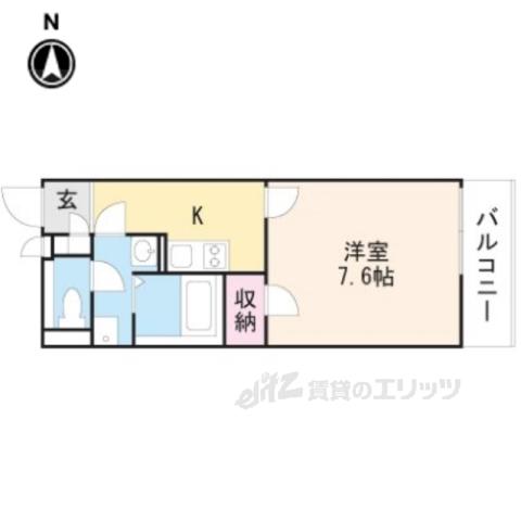 クレイノ縁(1K/1階)の間取り写真