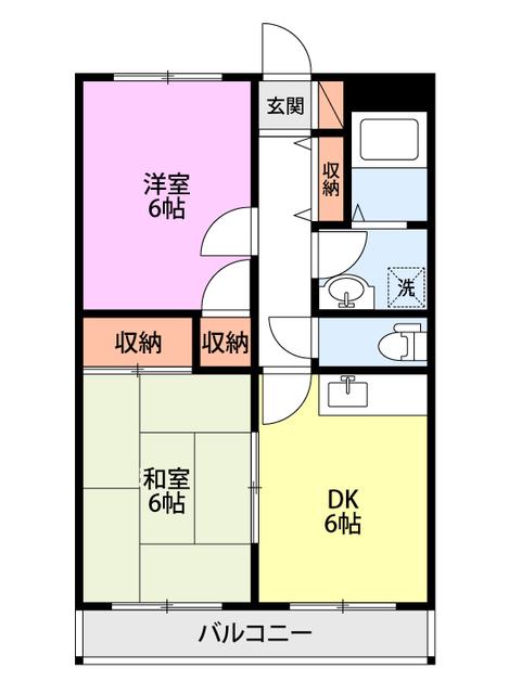 グランメール五社(2DK/1階)の間取り写真