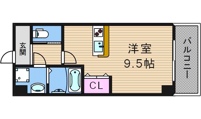 サンライフ北田辺(ワンルーム/2階)の間取り写真