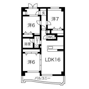 EAGLE宰都 弐番館(3LDK/5階)の間取り写真