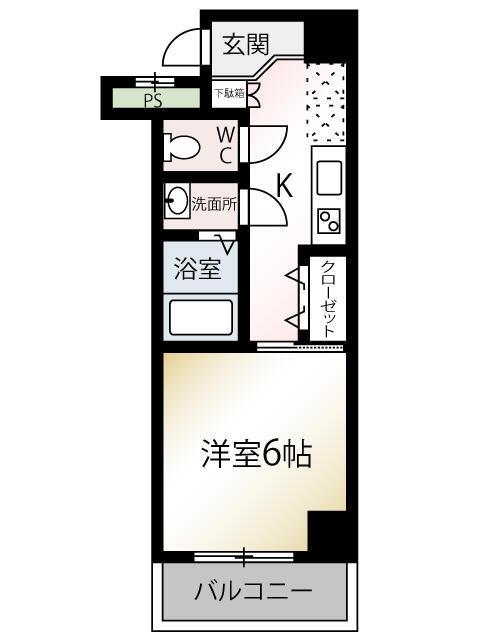 アトレ天王町(1K/3階)の間取り写真