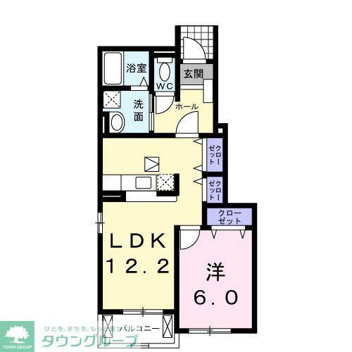 ファミールIV(1LDK/1階)の間取り写真
