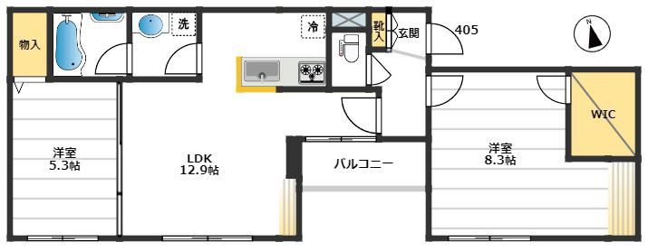 TM 北池(2LDK/4階)の間取り写真