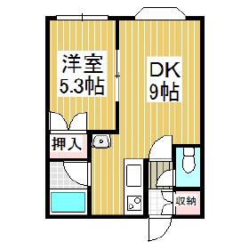 レジデンス弥生(1DK/1階)の間取り写真