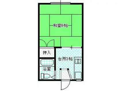 コーポシャネル(1K/2階)の間取り写真