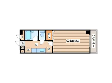 グレイスハイツ山手町(1K/3階)の間取り写真