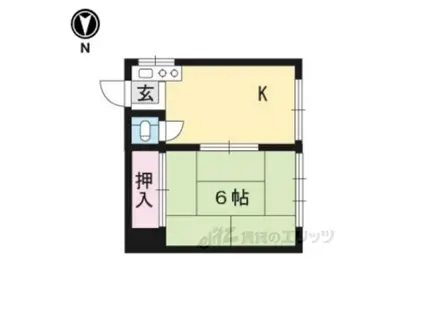 柴田荘(1K/2階)の間取り写真