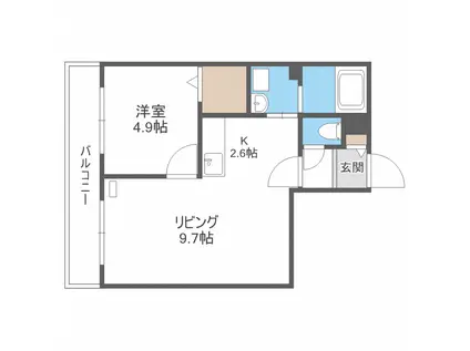 MOLTIY27(1LDK/2階)の間取り写真