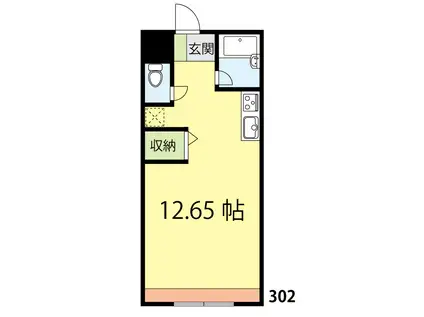 フェニーチェアムズ111(ワンルーム/3階)の間取り写真