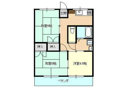 リブ21(3K/1階)の間取り写真