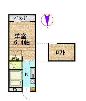 COZ-TWO(1SK/2階)の間取り写真