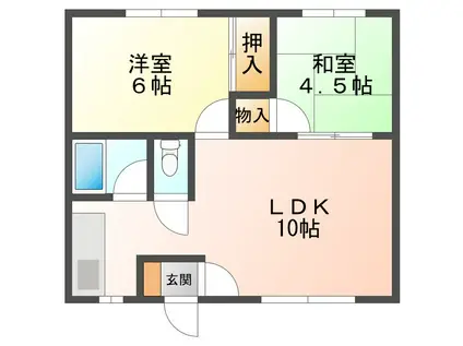 スターライト優美(2LDK/2階)の間取り写真