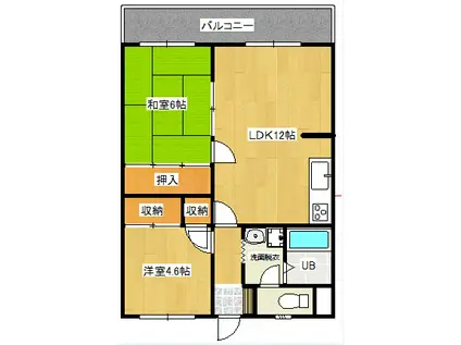 アークヒルズ志井(2LDK/4階)の間取り写真