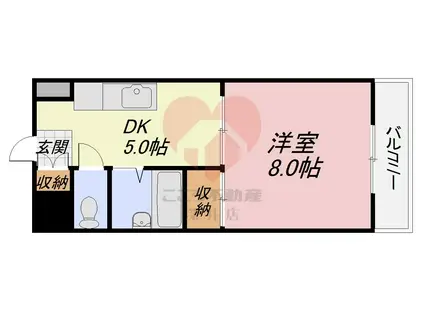 レジデンスパートIV(1DK/1階)の間取り写真