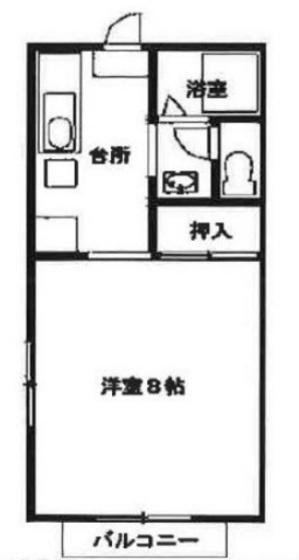 ハウスK .I(1K/2階)の間取り写真