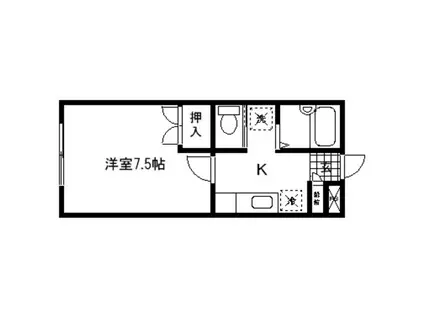 ウィンストン116(1K/2階)の間取り写真