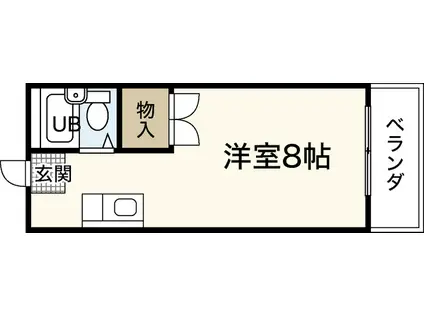 パインハウスII(ワンルーム/2階)の間取り写真