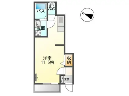 ラ・ヴィ(1K/1階)の間取り写真