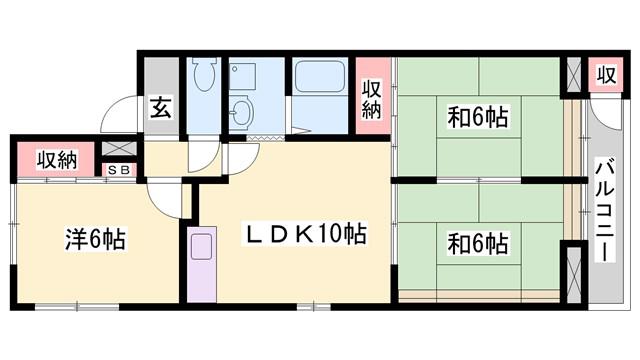 プレアール状ヶ池A(3LDK/2階)の間取り写真