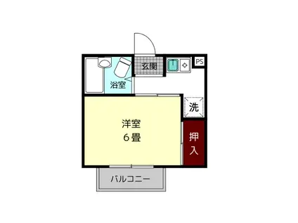 ハイツ プロムナード(1K/1階)の間取り写真